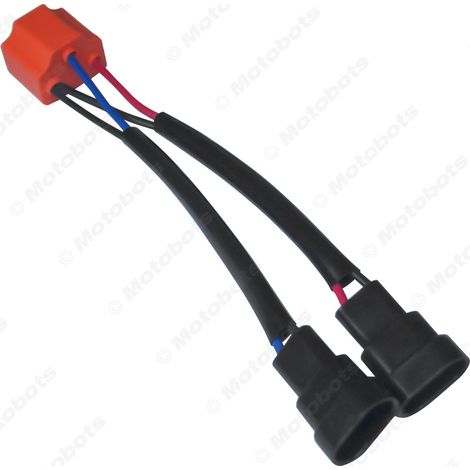 Adaptateur de douille céramique H4 vers douille double 9005-11, faisceau de câblage de phare, adaptateur de douille pour ampoule halogène automobile (1/4)