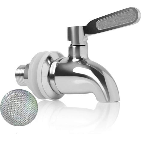 Remplacement du robinet du distributeur de boissons, robinet de baril de vin et de bière ou de boisson en acier inoxydable, résistant à l'usure, robinet de remplacement du distributeur de 16 mm (1/5)
