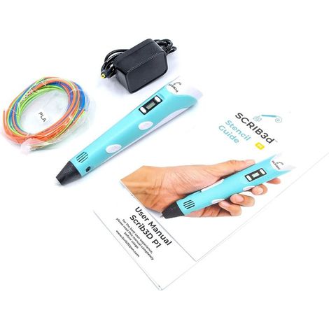 GROOFOO P1 Stylo 3D - Comprend un Stylo 3D, 3 Couleurs de Départ de Filament PLA, un Livre de Pochoirs + un Guide de Projet et un Adaptateur (1/4)