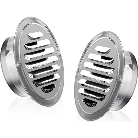 Grille d'aération extérieure ronde 100 mm – Acier inoxydable – Fixation sécurisée avec vis – Protection anti-insectes pour ventilation efficace (1/5)