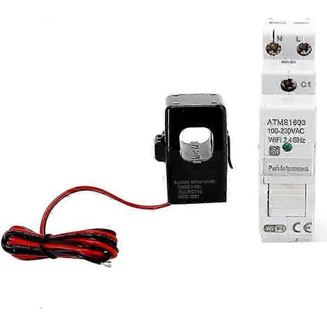 Compteur intelligent monophasé WiFi 1603 100-230 V, montage sur rail DIN, mesure de précision (voltmètre, ampèremètre et wattmètre). (1/5)