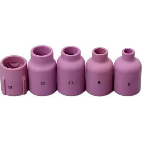 Tasses Céramiques à Lentille de Gaz TIG Buses en Alumine Jumbo Grand Diamètre 53N87 12, 53N88 10, 53N8915, 57N74 8, 57N75 6 pour SR WP 9 17 18 20 25 26 Torche de Soudage TIG 5pcs (1/5)