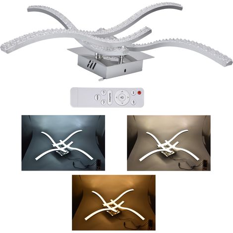 LED-Deckenleuchte mit Fernbedienung und dreifarbigem Dimmer, moderner und minimalistischer skandinavischer Stil, vierarmige, wellenförmige Wandleuchte für Schlafzimmer, Wohnzimmer, Büro, Esszimmer, sc (1/5)