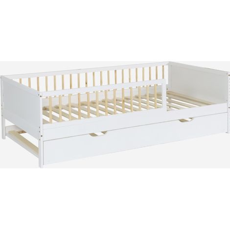 Letto a nido per bambini estraibile in pino naturale con rete a doghe e letto estraibile, 190cm (1/5)