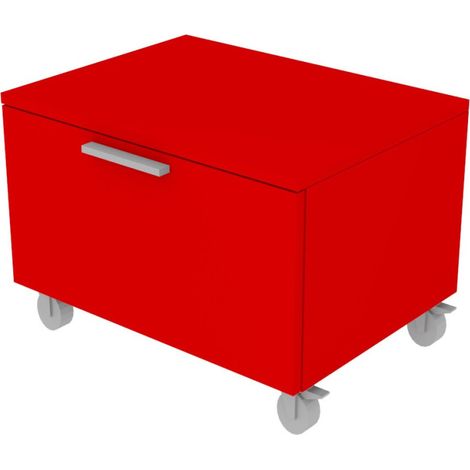 Cassettiera moderna con cassetto - Ideale per cameretta o ufficio - Rosso