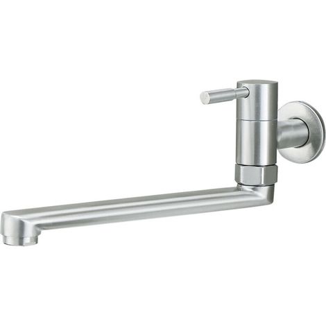 Robinet d'évier mural en acier inoxydable