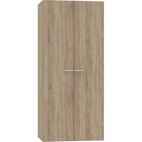 Pegane – Armoire 2 portes coloris cambrian – Dimensions 180 x 79 x 52 cm – Panneaux de particules haute densité – Fabrication espagnole certifiée PEFC (1/2)