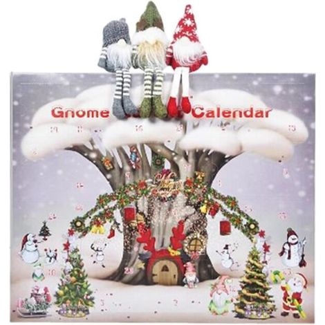 Calendrier de l\'Avent - Gnome - Noël 2024 - 24 jours - Poupées gnome à collectionner - Multicolore (1/4)