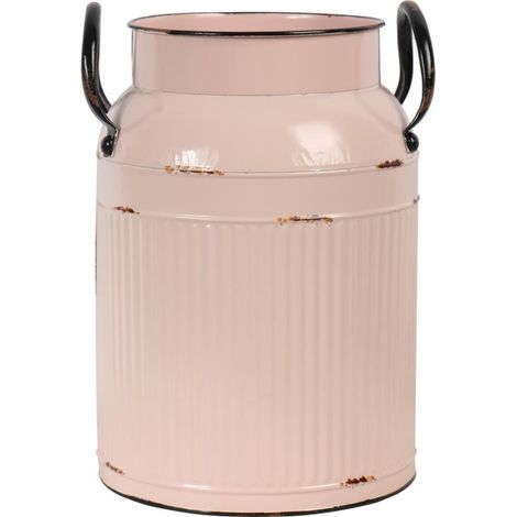 Boîte vintage en métal rose poudré avec décor en relief et poignées, 27 x 18 x 13 cm (1/3)