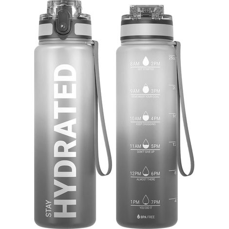 Sport-Trinkflasche mit Zeitmarkierung 750ml, Tritan BPA-frei, auslaufsicher (1/5)