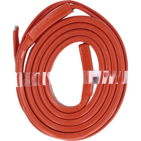 100W Flexible Silicone Heat Cable Insulated Heat Cable for Frost Protection Metal and Plastic Water Pipes 25x1000mm (1/5)