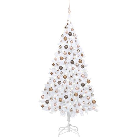 Künstlicher Weihnachtsbaum mit Beleuchtung & Kugeln Weiß 240 cm vidaXL (1/5)