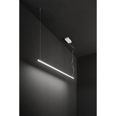 Suspension Led 35W Design Moderne Aluminium Blanc Mat Technologie Cct Variable Et Rosace Décentrée Pour Intérieurs Élégants Par Perenz Srl (1/2)