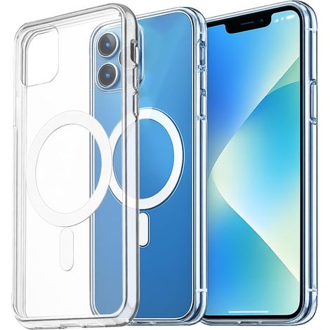 Coque de protection compatible avec iPhone 11 Pro Max 6,5" transparente, cadre anti-collision, chargement sans fil MagSafe (1/5)