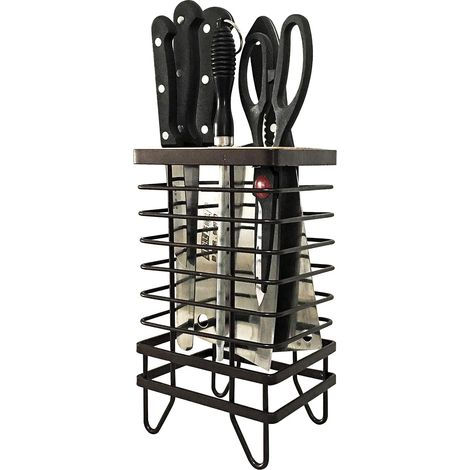 Porte-couteaux multi-fonctions rack drain couteau rack fournitures de cuisine finition rack en bois plateau de table (1/5)