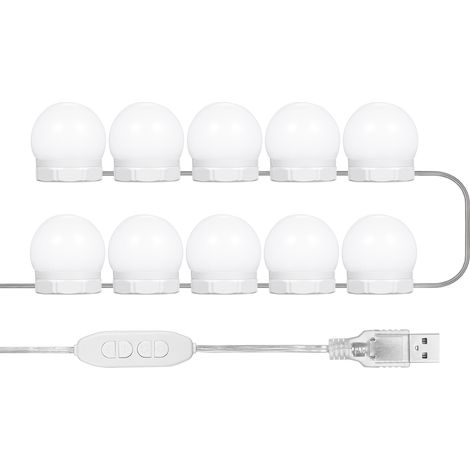 USB-Lichterkette für Schminkspiegel mit 10 Glühbirnen, 10 Helligkeitsstufen und 3 Farbtemperaturen, ideal für Schminktisch und Frisiertisch. (1/5)