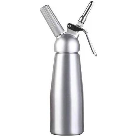 Dispensador profesional de nata montada de 500 ml con 3 boquillas de acero inoxidable, carcasa de aluminio, para mousses y cremas, cartucho de gas.