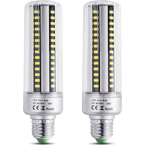 Ampoule E27 25W LED Blanc Chaud 3000K, 2500LM de Haute Luminosité, Équivalent Halogène Ampoule 200W, Non-dimmable, E27 LED Ampoule de Maïs pour Plafonnier, lot de 2 [Classe énergétique A+] (1/5)