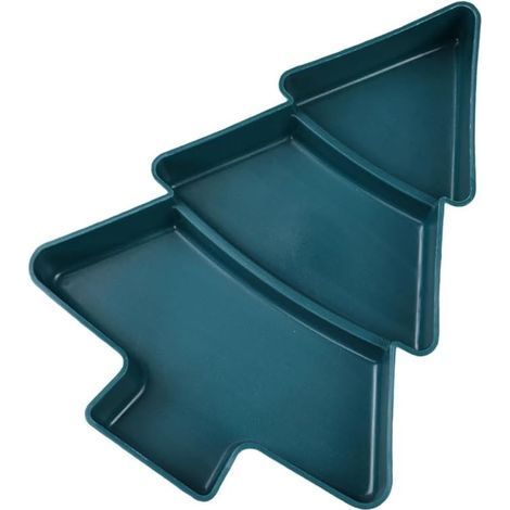 Plateau à fruits en forme de sapin de Noël, plateau à bonbons en plastique, accessoires de service pour les fêtes de fin d'année, Noël et le Nouvel An, vert foncé (1/4)