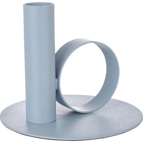 porta candela pyxis con varie tonalità di colore, realizzato in metallo e fabbricato a mano -Ø12.5 x h 10cm / Azzurro (1/4)