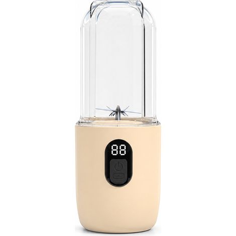 Blender Portable Rechargeable Jaune avec Gobelet, 16 Lames, Écran Numérique, Batterie 1500 mAh et Charge USB-C (1/5)
