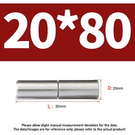 (20 x 80 mm - 1 jeu) Charnières cylindriques soudées mâle/femelle en acier inoxydable 304, accessoires amovibles pour portes, fenêtres et portails. (1/5)