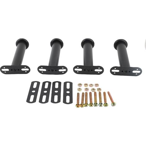 4 pieds support lit métal hauteur réglable – Renfort cadre pièces, chambre (1/4)