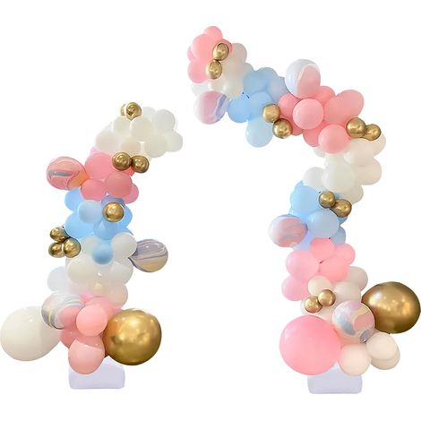 Support d'arche de ballons avec remplissage de sac d'eau, 1,5 m, 2,5 m, support d'arche de table en métal pour fleurs et ballons, cadre décoratif pour fête et extérieur (1/5)