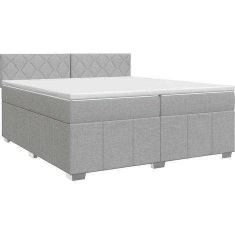 Maison Exclusive - Boxspringbett mit Matratze Hellgrau 200 x 200 (1/5)