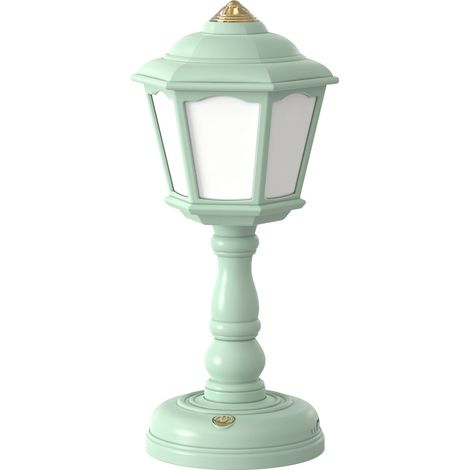 Retro-LED-Tischlampe, USB-Ladefunktion, einstellbare Helligkeit, Touch-Nachtlicht, Mini-Straßenlaterne, Nachttischlampe, Schlafzimmerdekoration (Grün)