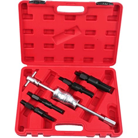 Kit de 5 pièces pour extracteur de bagues de roulement et de joints d'étanchéité de roulements intérieurs, extracteur à inertie, outil de démontage de roulements à insert pilote pour réparation automo (1/5)