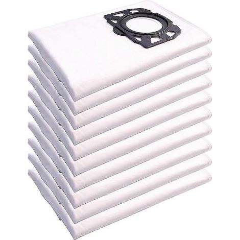 Lot de 10 sacs à poussière pour aspirateur Kärche WD4, WD5, WD6, WD5P, WD6P, MV4, MV5 et MV6 (pièces de rechange de qualité supérieure). (1/5)