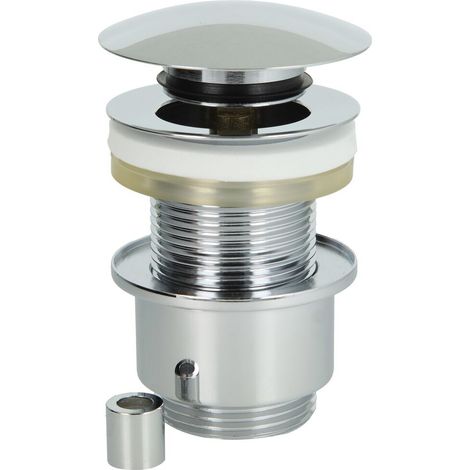 Bonde de vidage 1 1/4’’ x diamètre 63 mm sans trop-plein chromé fermeture déclic