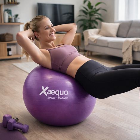 Ballon de Yoga et Pilates 56 cm en PVC – Couleur Aléatoire – Charge Max 150 kg – Gainage, Rééducation et Étirements