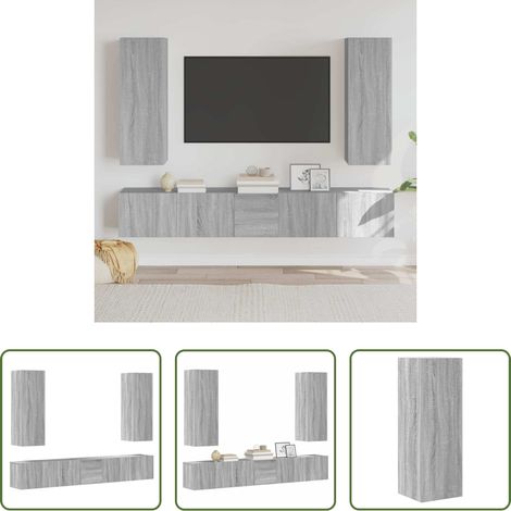 TV-Schrank Set - 5-tlg. TV-Schrank-Set Grau Sonoma Holzwerkstoff (1/5)