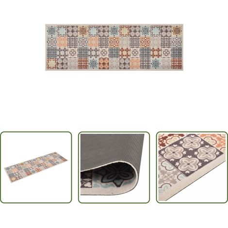 vidaXL Mosaik Teppich - Küchenteppich Waschbar Mosaik Mehrfarbig 60x180 cm (1/5)