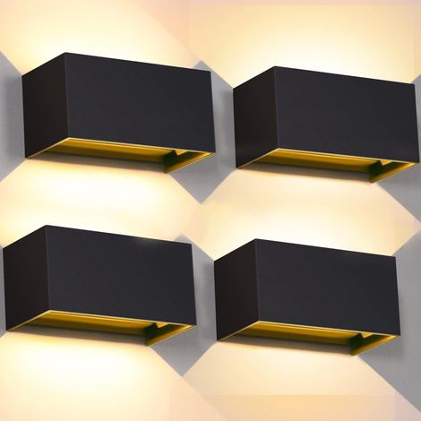 Pièces Applique Murale Interieur/Exterieur 20W Appliques Murales LED Noire 3000K Blanc Chaud avec Angle de Faisceau Réglable luminaire exterieur murale Etanche IP65 (1/5)