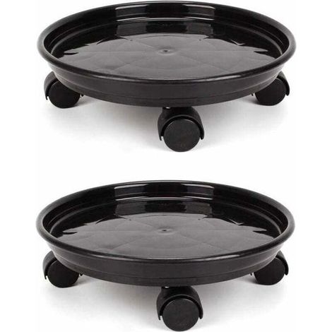 Support de plante avec roulettes - PZCC - Chariot avec 4 roulettes - Diamètre interne 30 cm - Diamètre externe 33 cm (1/4)