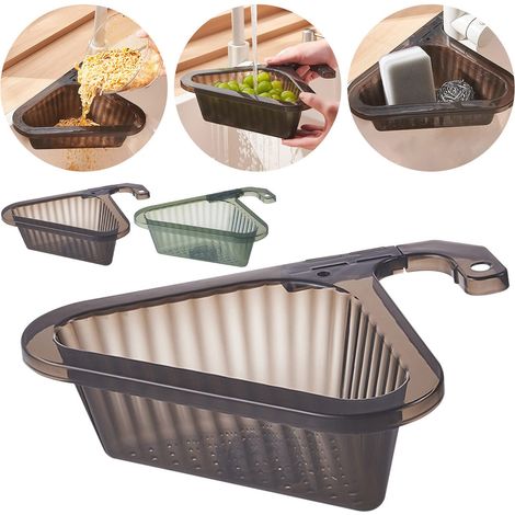 Panier de filtre triangulaire multifonctionnel pour réservoir d'eau, support de suspension pour réservoir d'eau, panier de vidange en forme de cygne, écran de filtre pour réservoir d'eau (noir). (1/5)