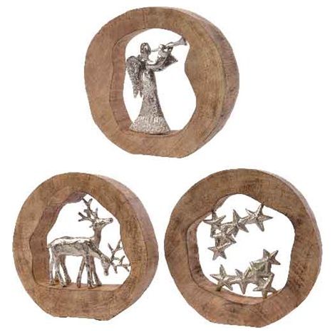 FIGURE ASSORTITE IN ALLUMINIO CON CORNICE IN LEGNO