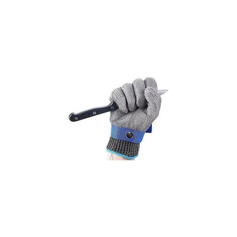 Schnittfeste Handschuhe aus 316L-Edelstahl, Metzgerhandschuhe, Schutzstufe 5, Arbeitshandschuh XL (ein Handschuh)