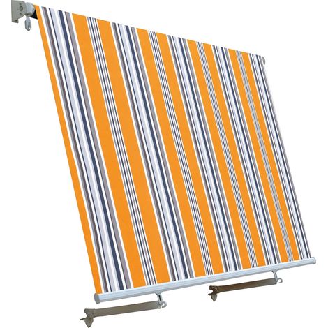 Tenda da sole a caduta con bracci tenda da balcone 3 x 2,45 metri giallo rigato tenda parasole per balconi