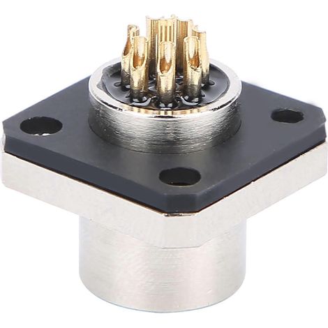Connecteur étanche à 8 broches fendues avec bride carrée, alimentation industrielle M12HS8