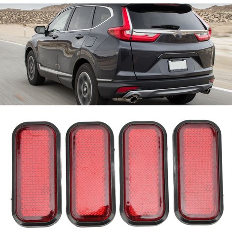 4 autocollants réfléchissants rectangulaires universels ABS pour voiture et moto, rouge