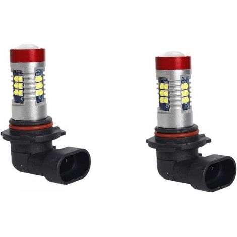 2 Pezzi Lampade LED HB3 9005 12V 24V 15 SMD 3030 400lm 8W Bianco Freddo per Fendinebbia H60mm