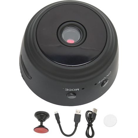 Caméra WiFi Mini 1080P Rechargeable Vision Nocturne Rotation 360° Petite Caméra Vidéo pour Domicile Bureau (1/5)