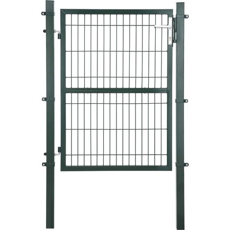 Songmics – Portillon en acier galvanisé 125 x 106 cm – Serrure en cuivre et poignée inox – Résistant à la corrosion – GGD175L