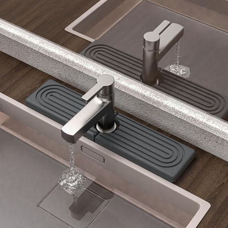 1 Tapis De Robinet En Diatomite, Séchage Rapide, Absorbant, Pour Évier De Cuisine Et Salle De Bain, Gris Foncé (1/5)