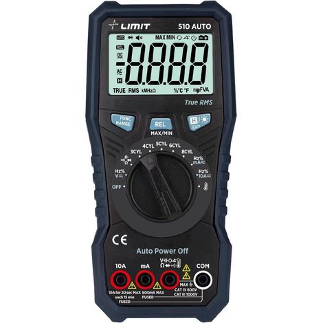 Limit DM 510 AUTO Multimeter LCD mit Hintergrundbeleuchtung True RMS