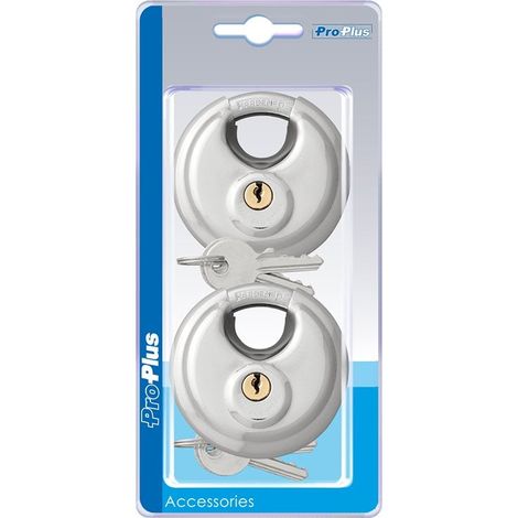 Candado de disco 70mm 2 piezas con llaves iguales en blister 230420516 (1/5)